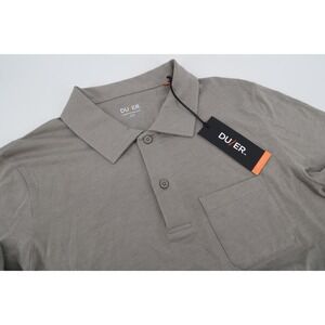 DU/ER Dura-Soft Only Polo Mens Small Gray‎ Short Sleeve Pocket MTJS1630 New
